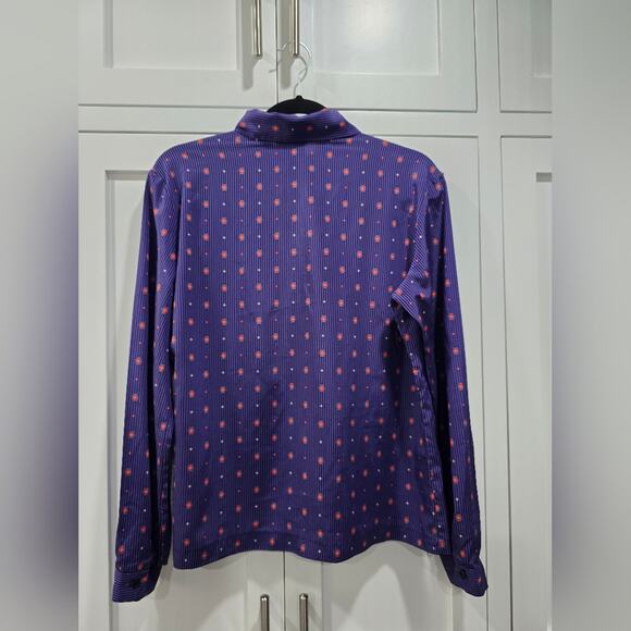 💜Vintage Orare Purple Striped Button Blouse – Estimated Size M/L - Picture 4 of 13